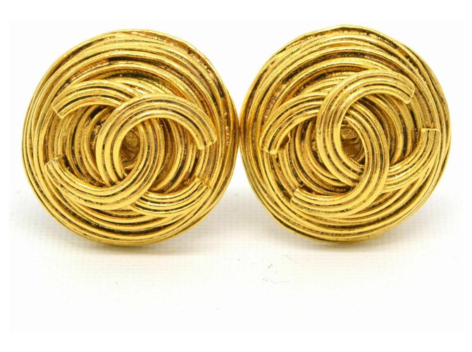 Chanel Vintage CC Earings Golden  ref.132266