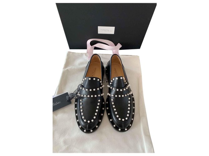 GIAMBATTISTA VALLI T 38 pumps in black patent leather and silver heels -  VALOIS VINTAGE PARIS