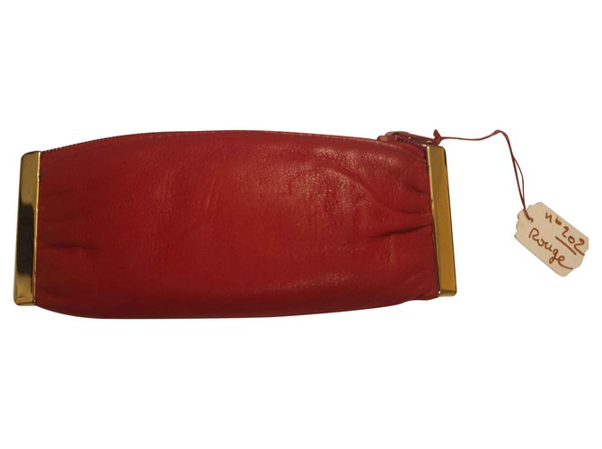 Lanvin Monederos, carteras, casos Roja Cuero  ref.132351