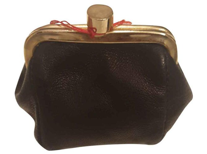 Lanvin Purses, wallets, cases Black Leather  ref.132357