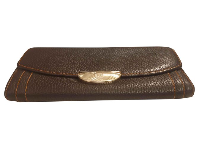 Lancel wallets Dark brown Leather  ref.132358