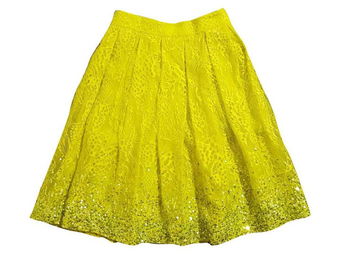 Matthew Williamson Skirts Yellow Silk Cotton Nylon  ref.132403