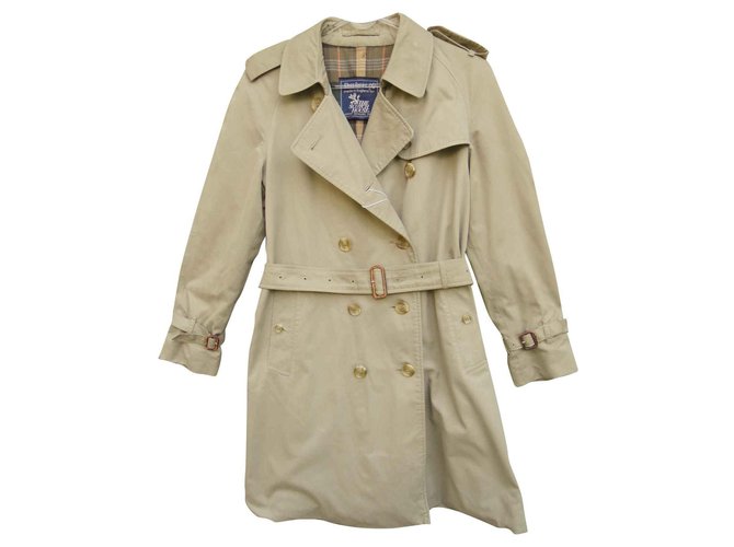 Burberry trench for The Scottish House, vintage, T 38 Khaki Cotton Polyester  ref.132411