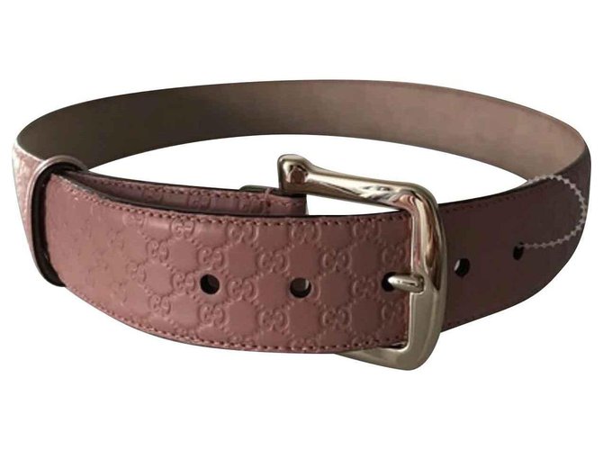 BELT  GUCCI  4cm New Pink Leather  ref.132424