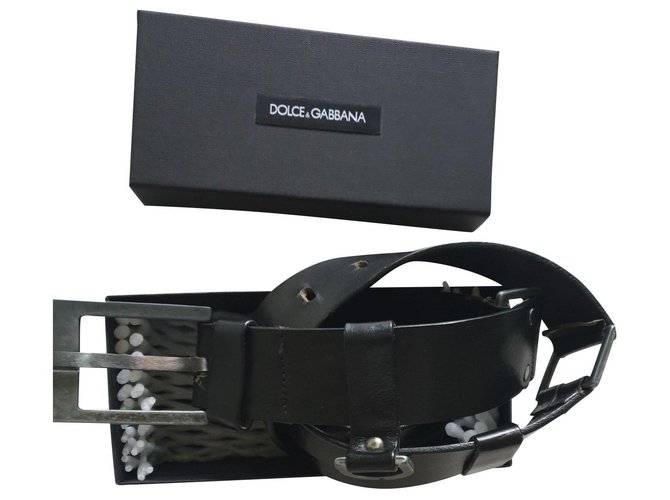 Dolce & Gabbana Belts Chocolate Leather  ref.132427