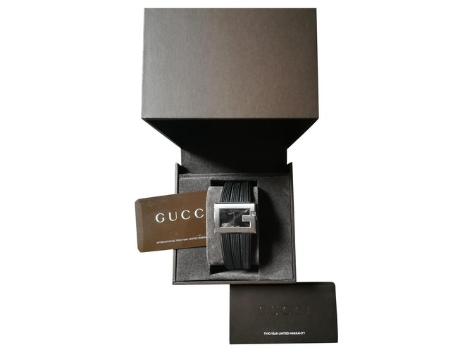 Gucci Belles montres Acier Noir  ref.132430