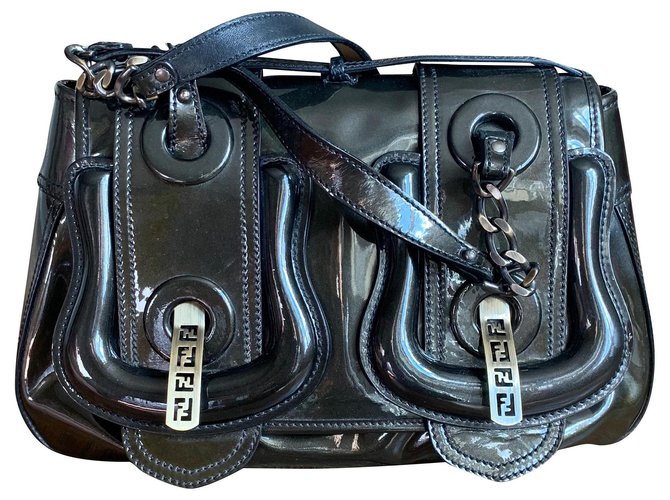 Fendi B Bag Handbags Leather,Patent 