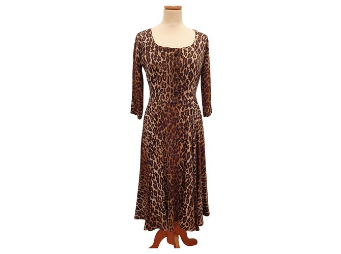 Dolce & Gabbana Kleid mit Leopardenmuster. 38 ES (34/36 fr) Leopardenprint Viskose Elasthan  ref.132450