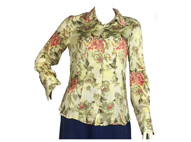 Laurèl camicia di seta floreale