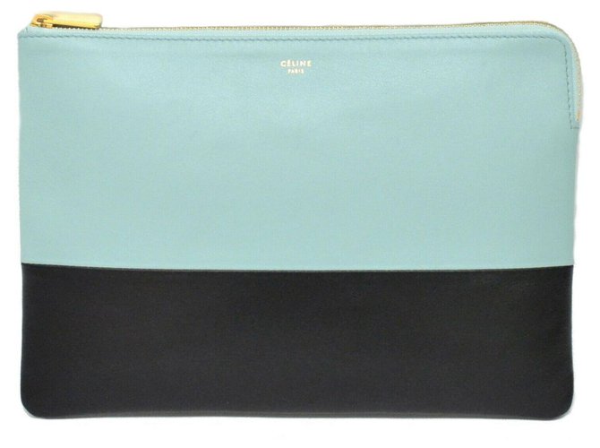Céline Clutch Second Bag Blue Leather  ref.132600