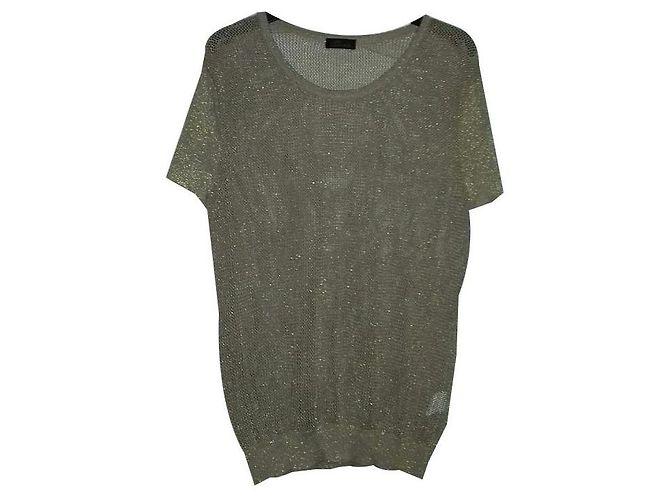 Autre Marque T-shirt de malha dourada em viscose Dourado