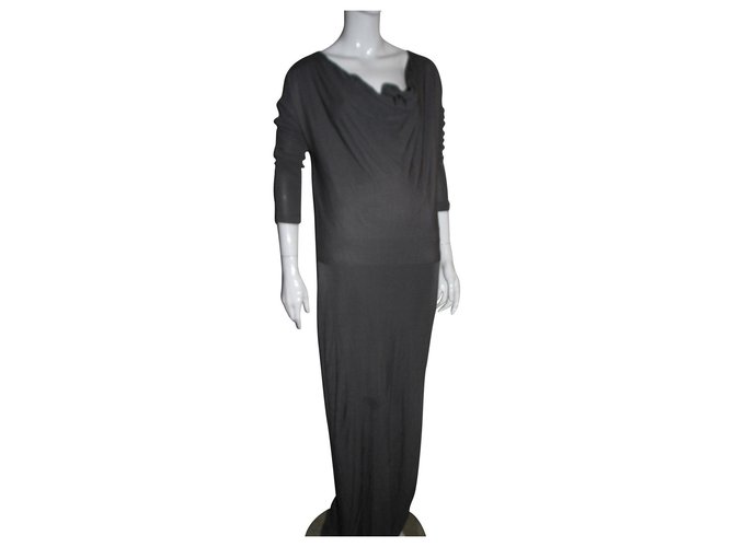 Halston Heritage Grey evening dress Viscose  ref.132652