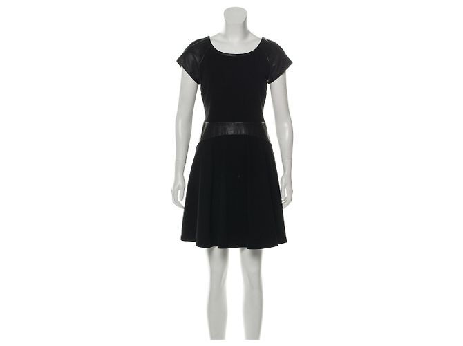 Diane Von Furstenberg Delyse vestido de couro-aparado Preto