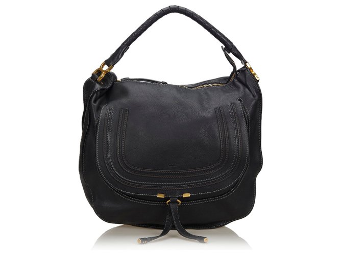 Chloé Marcie Hobo Bag aus schwarzem Leder von Chloe  ref.132800