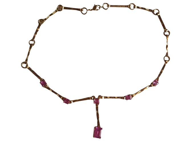 Balenciaga Necklaces Pink Golden Gold-plated  ref.132831