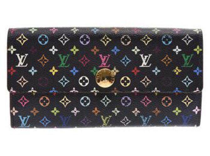 Louis Vuitton Multicolor Wallet Black ref.132846 - Joli Closet