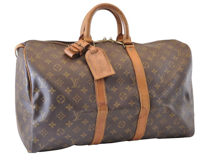 Louis Vuitton Keepall 50 Brown Cloth  ref.132877