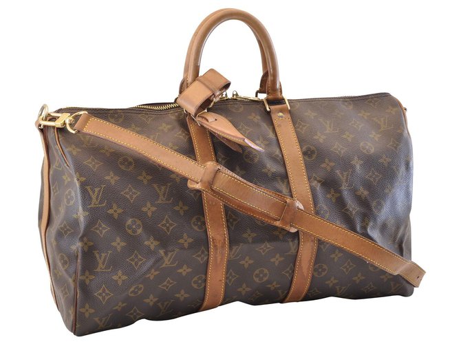 Louis Vuitton Keepall Bandouliere 45 Brown Cloth  ref.132881