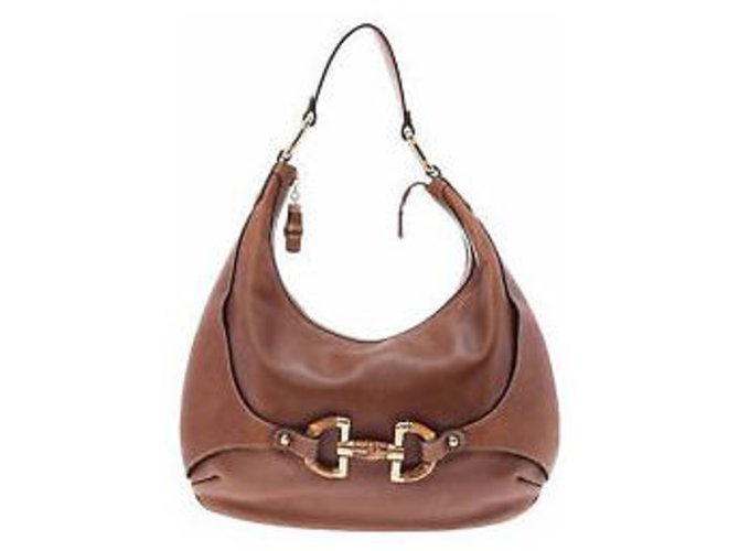 Gucci Bamboo Shoulder Bag Brown Leather  ref.132894