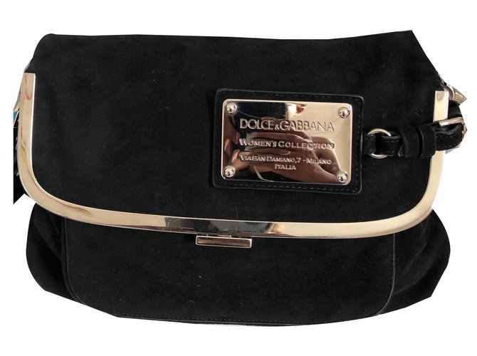 Dolce & Gabbana Sac de voyage Suede Noir  ref.132899