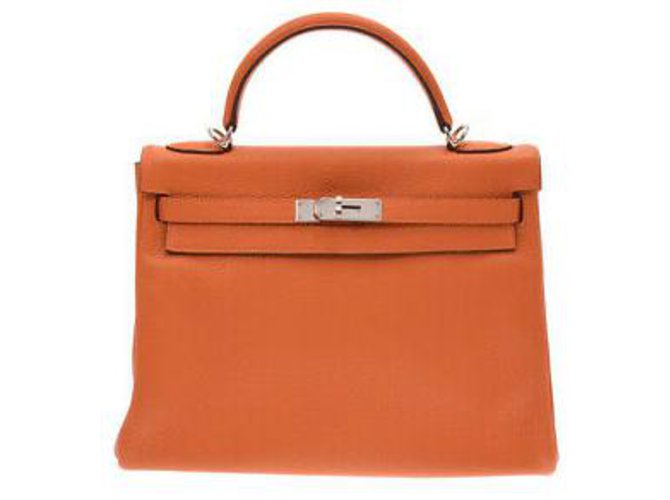 Hermès hermes kelly 32 Orange Leather  ref.132919