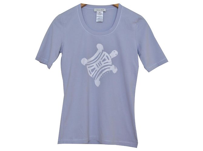 Céline Periwinkle Blaues T-Shirt Top Größe M MITTEL