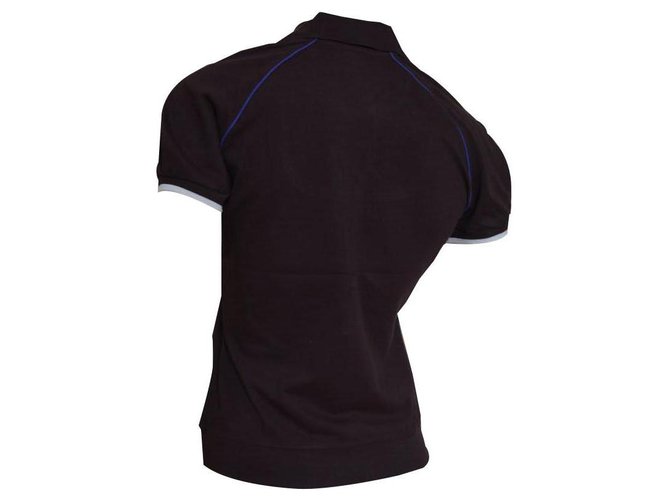 Céline CELINE Brown Cotton Pique Short Sleeve Polo Shirt Top Size M MEDIUM Elastane  ref.132942