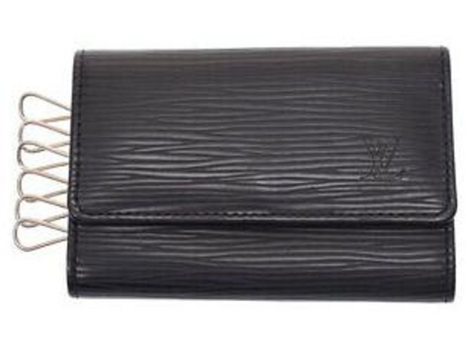 Estuche para llaves Louis Vuitton Negro Cuero  ref.132962