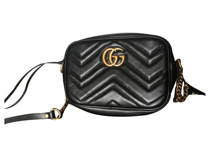 Mini borsa Gucci marmont Nero Pelle  ref.132975