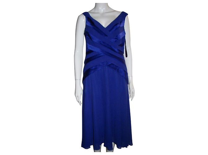 Autre Marque Emma Sommerset Seidenkleid Blau Größe 12