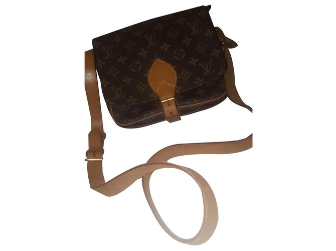 Louis Vuitton sac bandoulière , cartouchiere en cuir 100% Marron foncé  ref.133036