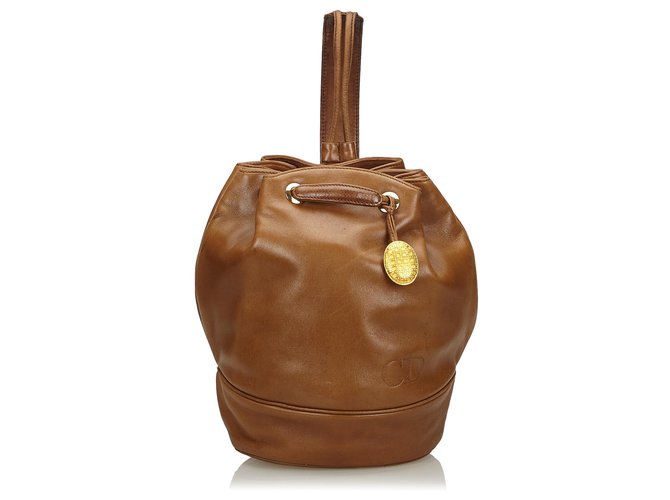 Dior mochila de couro marrom  ref.133062
