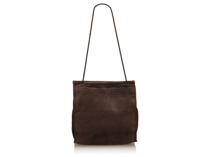 Prada Brown Suede Tote Bag Leather  ref.133066