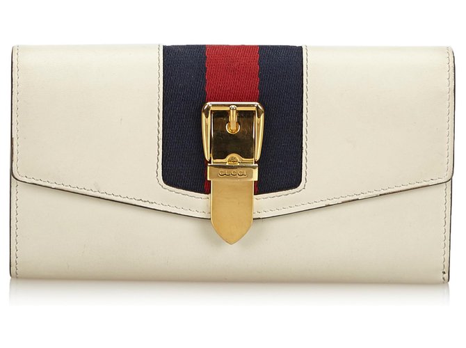 Gucci White Sylvie Leather Continental Long Wallet  ref.133068