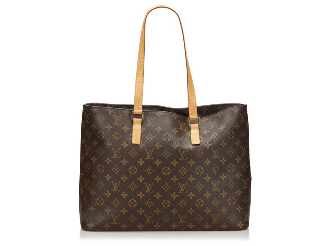 Louis Vuitton Brown Monogram Luco Tote Leather Cloth  ref.133078
