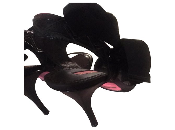 Betsey Johnson sandals Black Patent leather  ref.133099