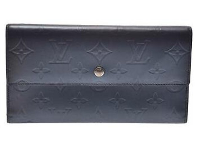 Carteira Louis Vuitton Azul Couro  ref.133128