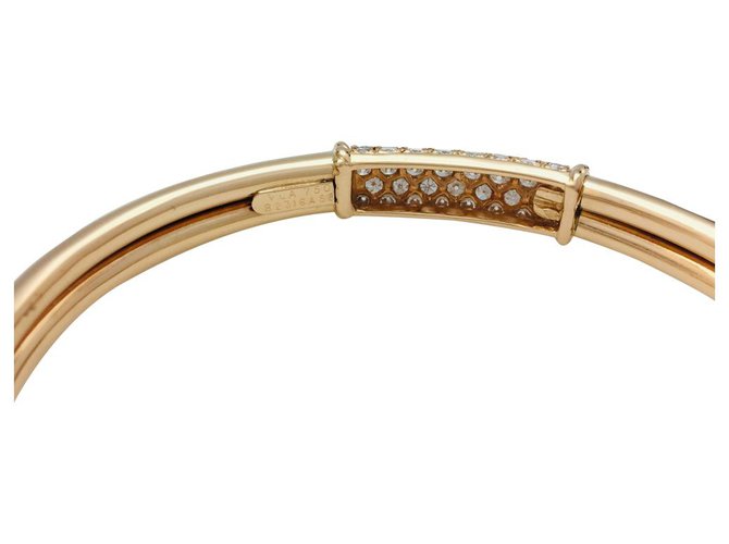 Bracelet Van Cleef & Arpels, "Philippine", or jaune et diamants. Or blanc  ref.133140