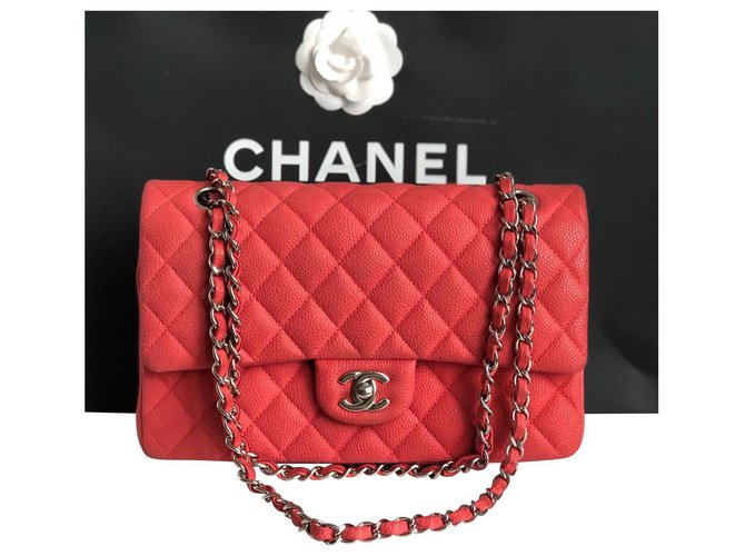 Chanel medium timeless Red Leather  ref.133184
