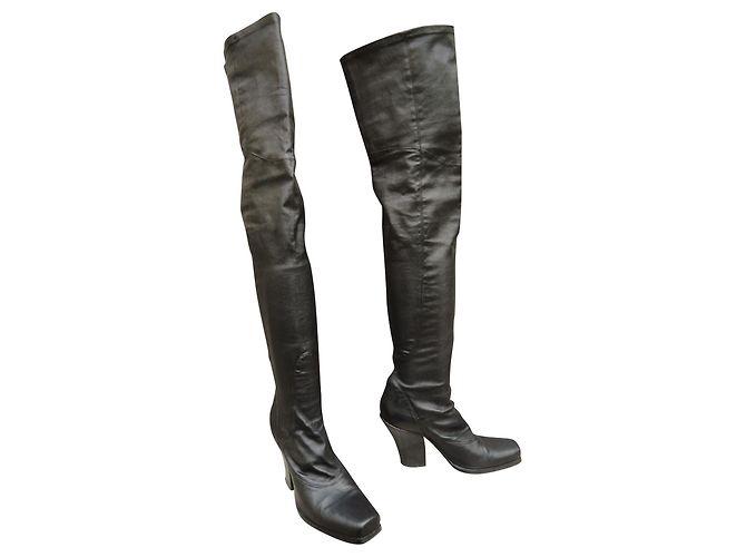 Sartore waders en piel elástica. Negro