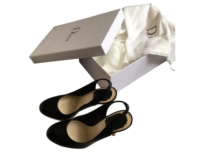 Christian Dior Heels Black Leather  ref.133304