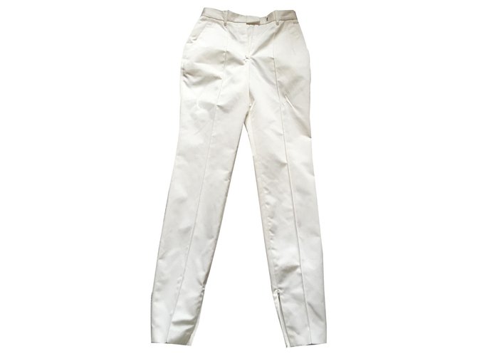 Barbara Bui Pantalons, leggings Coton Crème  ref.133306