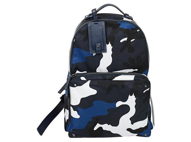 Valentino Backpack Blue Nylon  ref.133351