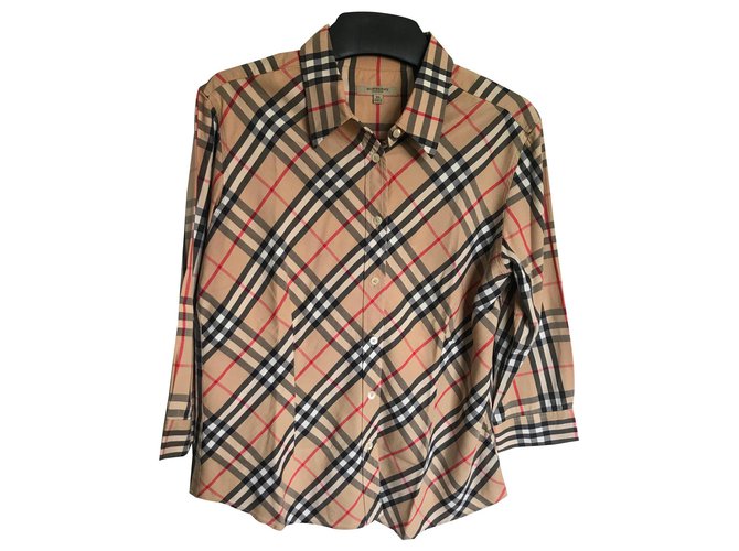 Burberry Shirt Beige Cotton  ref.133384