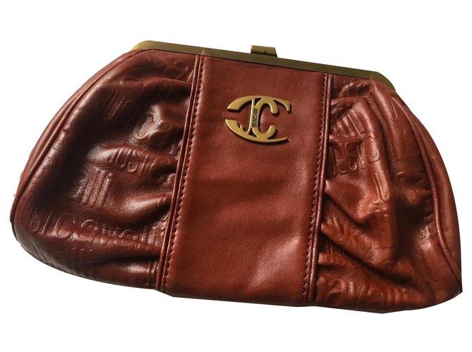 Just Cavalli Clutch bags Brown Leather  ref.133391