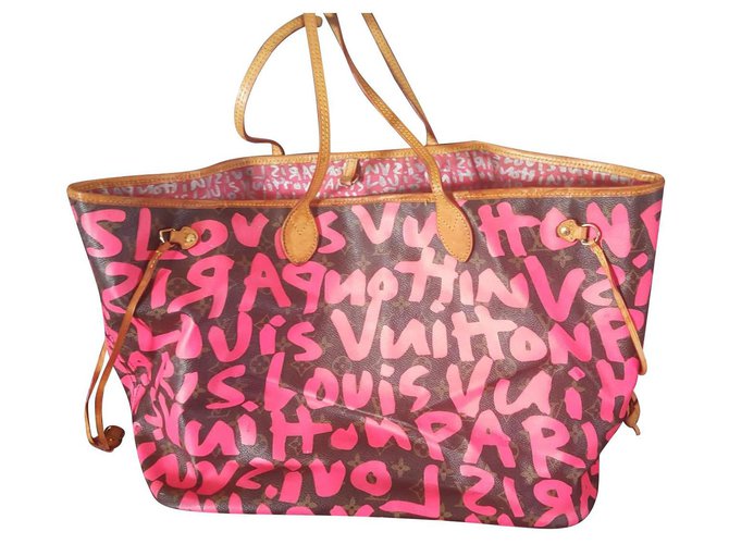 Louis Vuitton Neverfull Graffiti Pink Cloth  ref.133429