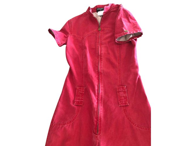 Chanel Combinaison en coton Rouge  ref.133433