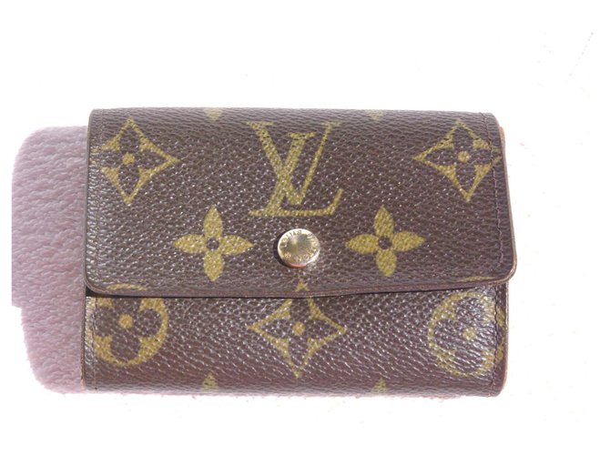 Louis Vuitton Wallet Brown Leather Cloth  ref.133443