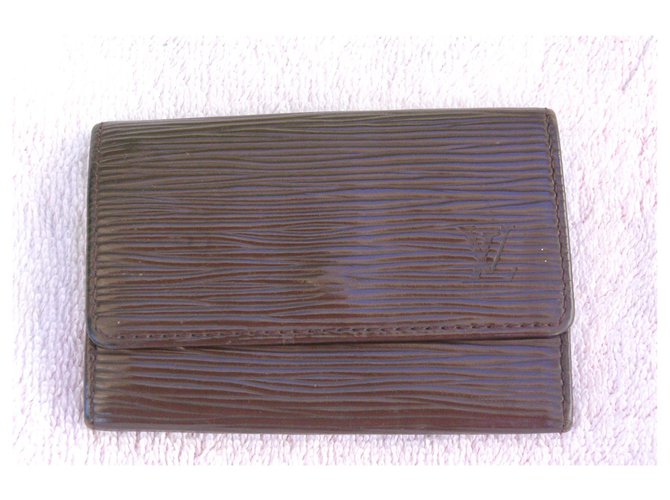 Louis Vuitton Anel chave de couro marrom  ref.133444