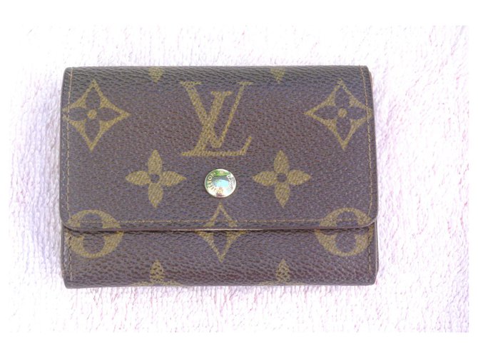 Louis Vuitton billetera Castaño Cuero Lienzo  ref.133445